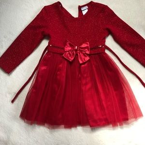 Girls Christmas Dress Red Tulle and Sparkl…